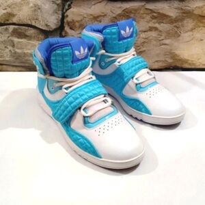 Adidas Roundhouse Mid Aqua Blue Basketball Sneakers G56811 Tennis Women's US 10)